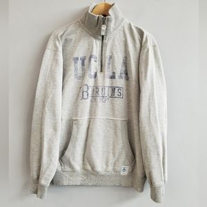 CHAMPION UCLA Bruins 1/4 Zip Pullover Sweatshirt Jacket Gray Men's Size Medium
